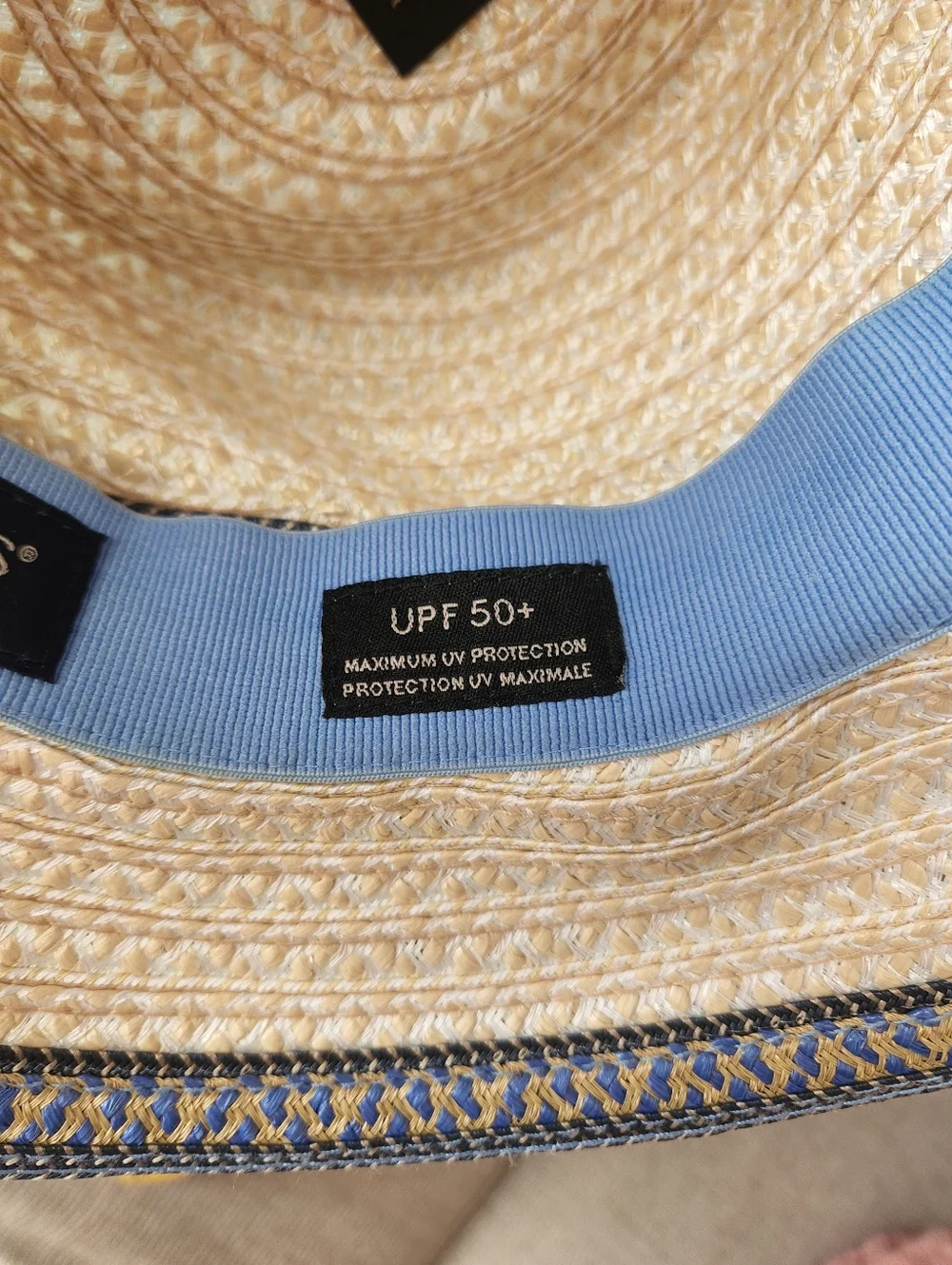 Straw Boater Hat with Navy Accent - Picture 6 of 10